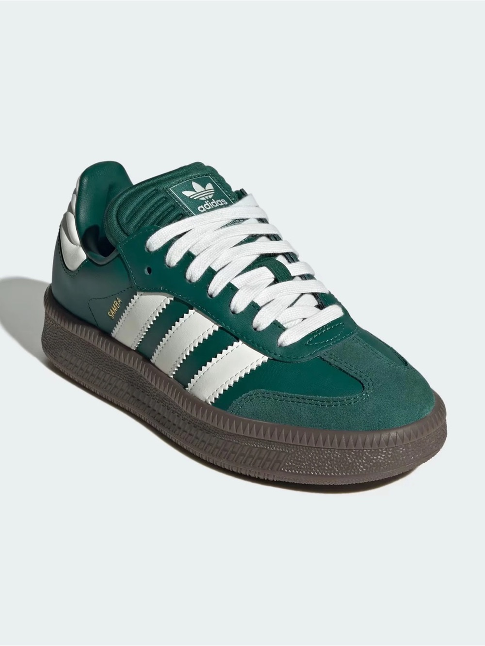 Adidas youth 4 1/2 - Women's 6. Green & White Samba XLG